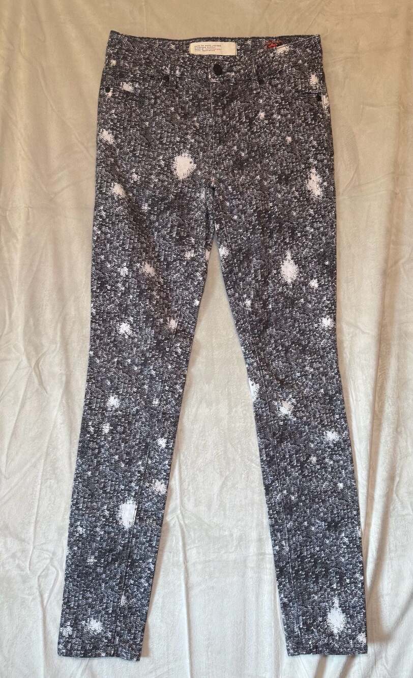 Marc By Marc Jacobs Super Skinny Monochrome Sequin Print Workwear Jeans